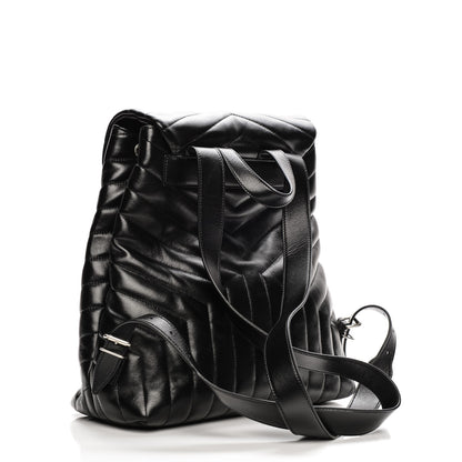 Saint Laurent Calfskin Y Quilted Monogram Medium Loulou Backpack Black 3 of 7