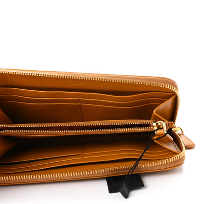Prada Saffiano Metal Zip Around Wallet Ocra 5 of 6