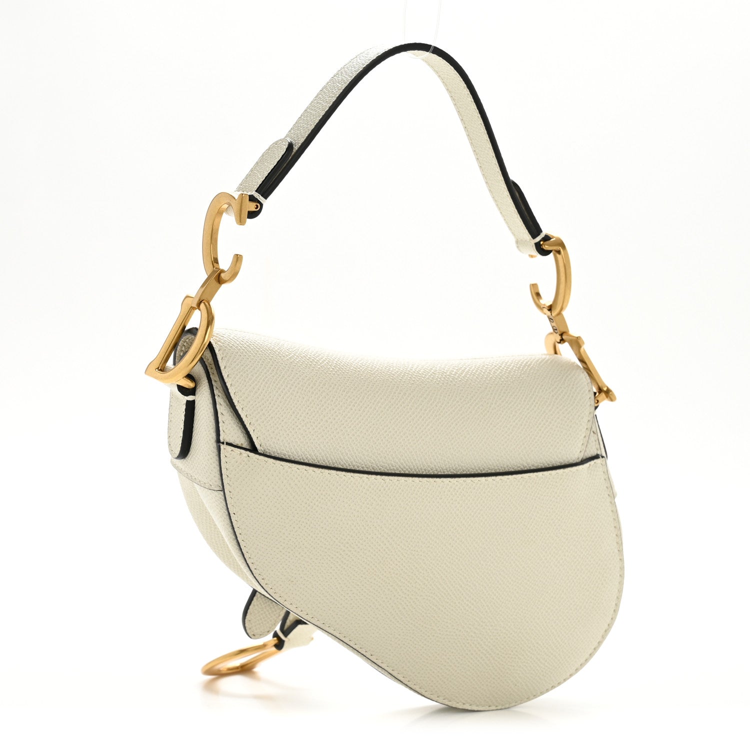 Christian Dior Grained Calfskin Mini Saddle Bag White 3 of 11