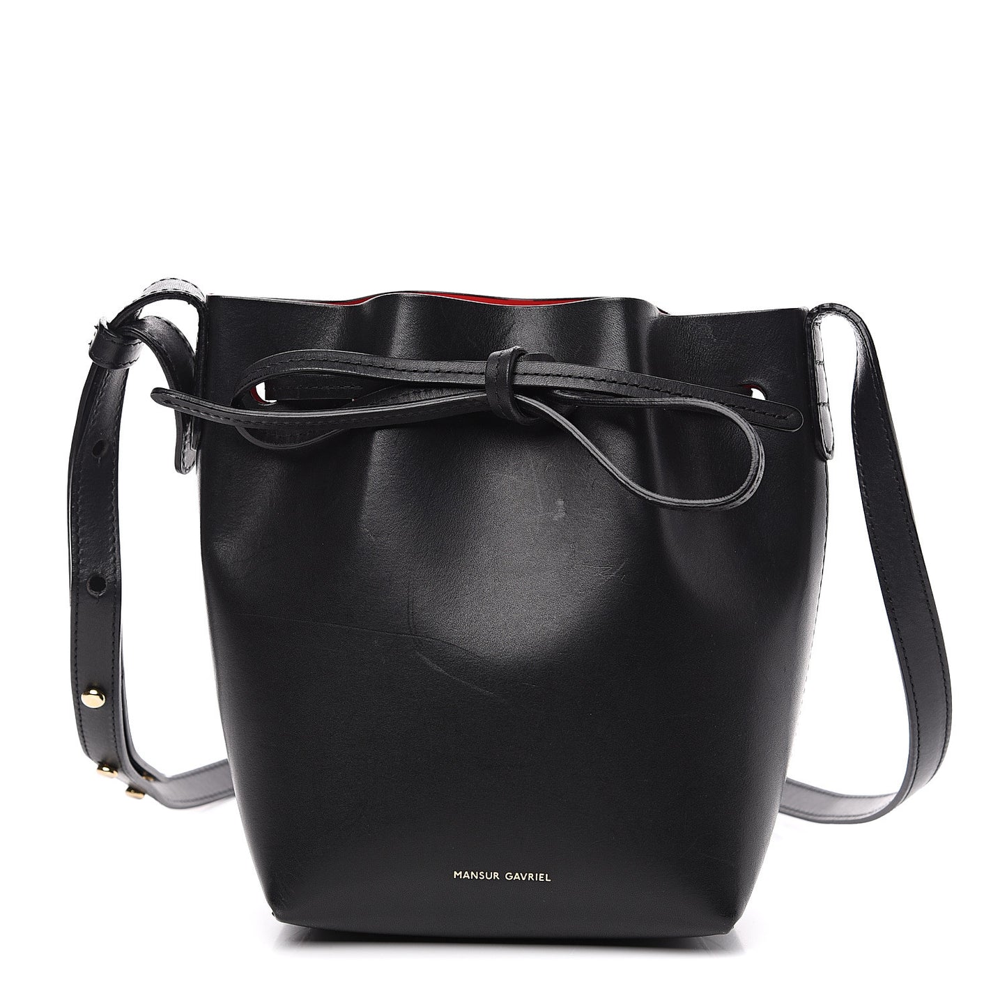 Vegetable Tanned Mini Mini Bucket Bag Black Flamma