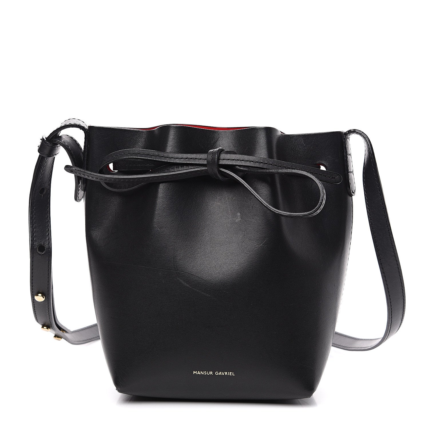 Mansur Gavriel Vegetable Tanned Mini Mini Bucket Bag Black Flamma 1 of 11