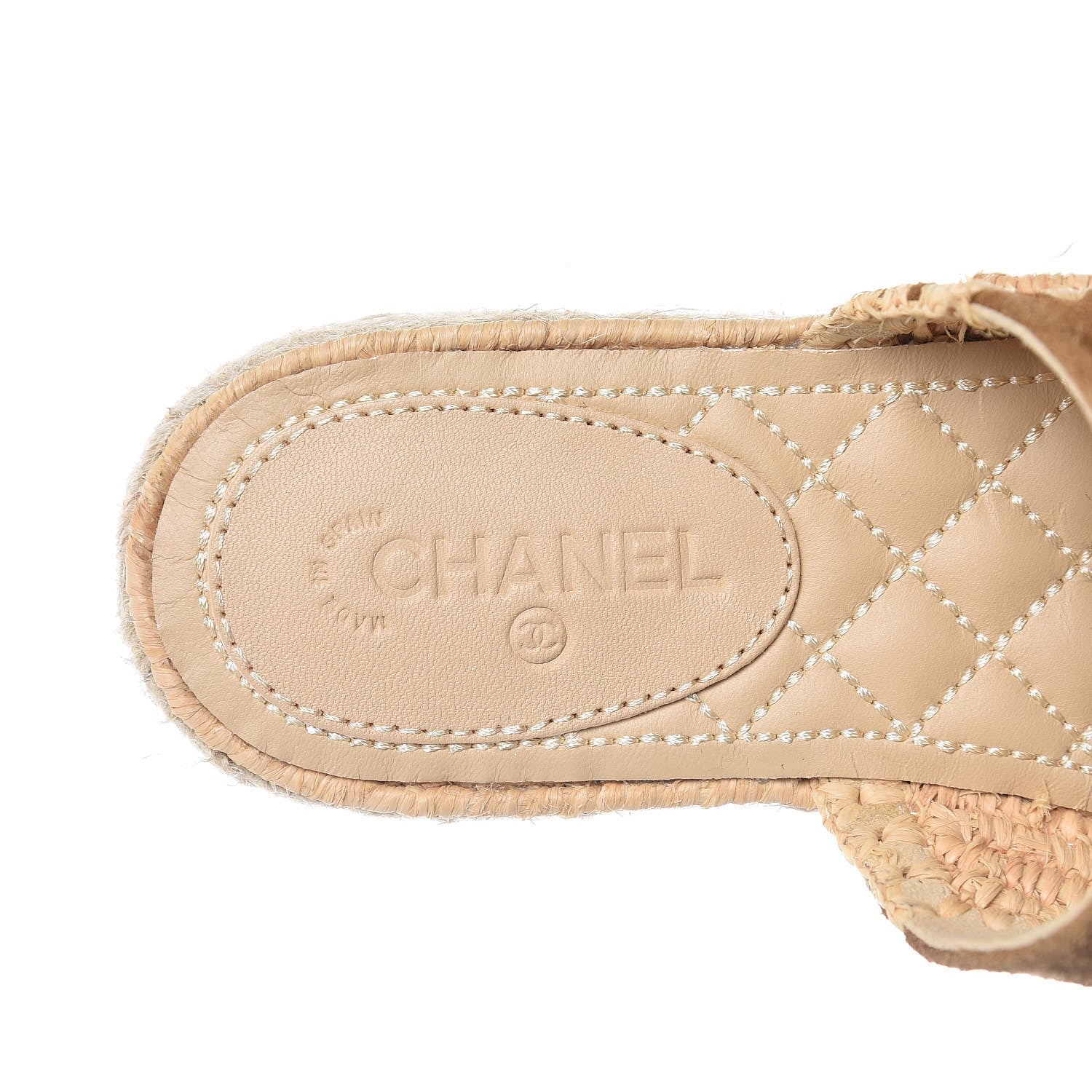 Chanel Suede Grosgrain CC Espadrille Mules 35 Dark Beige 7 of 9