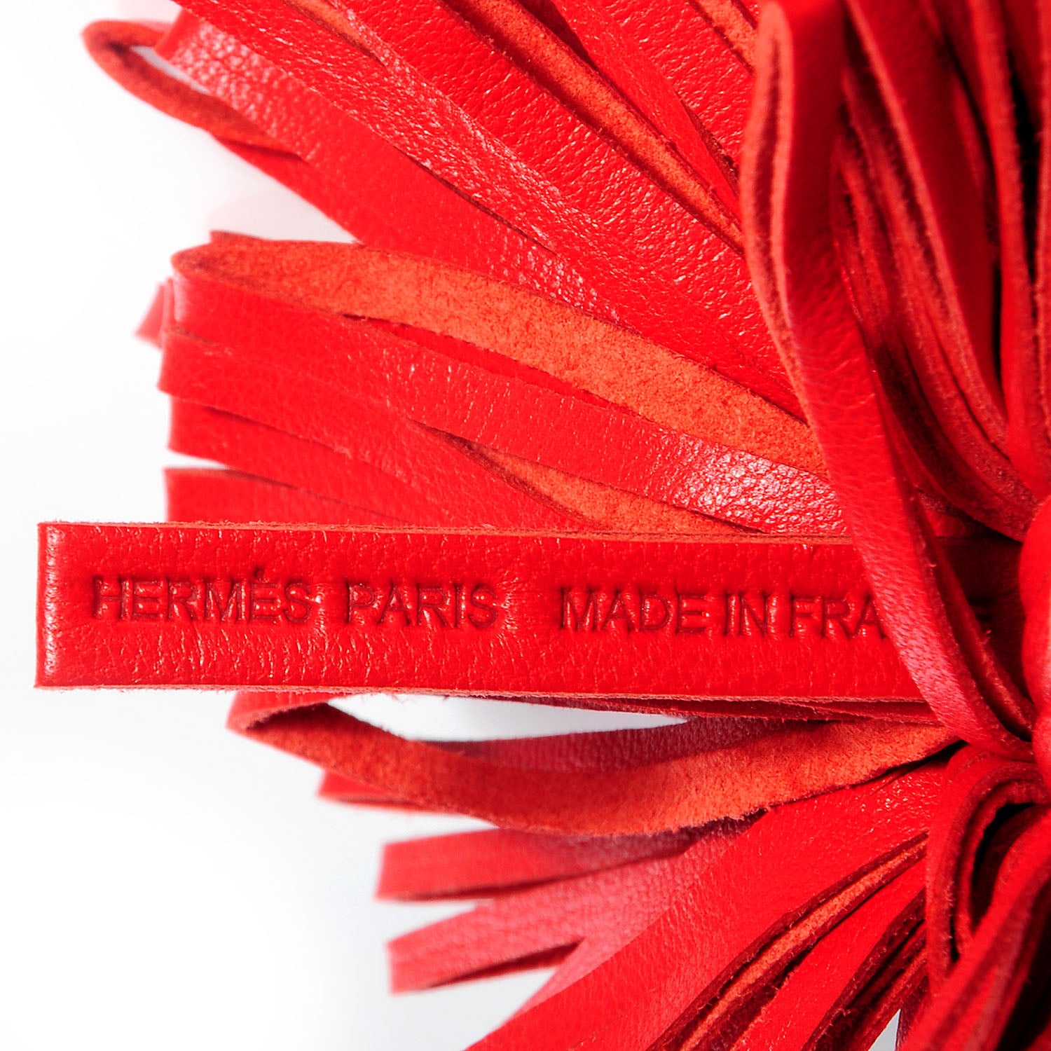 Hermes Lambskin Carmen Tassel Key Holder Rouge Indienne 10 of 11