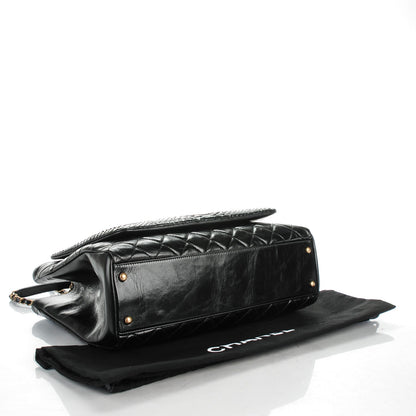 Chanel Python Glazed Calfskin Quilted Urban Mix Tote Black 4 of 7