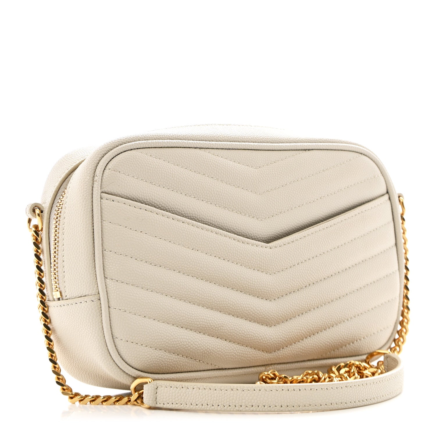 Saint Laurent Grain De Poudre Matelasse Monogram Mini Lou Camera Bag Crema Soft 2 of 9