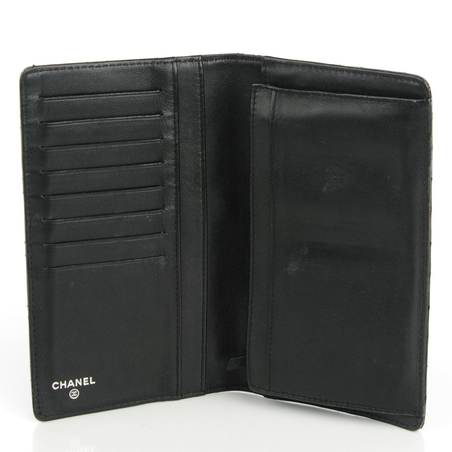 Patent Quilted Brilliant Yen Wallet Black