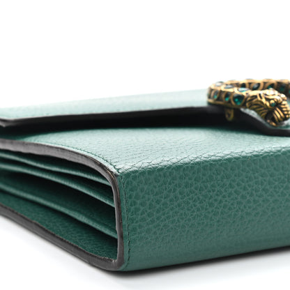 Gucci Calfskin Mini Dionysus Chain Wallet Emerald 7 of 10