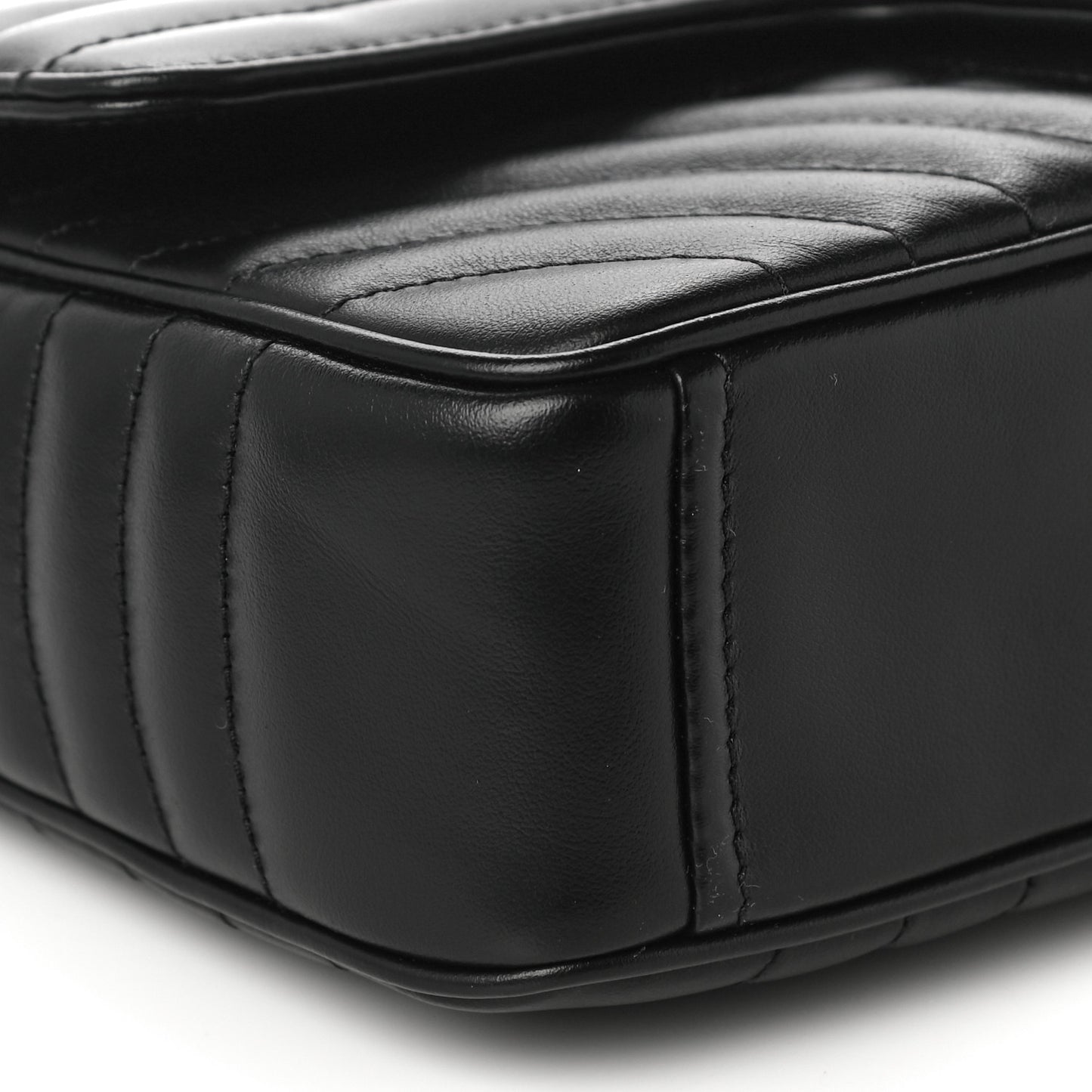 Soft Calfskin Impunture Diagramme Medium Chain Flap Shoulder Bag Black
