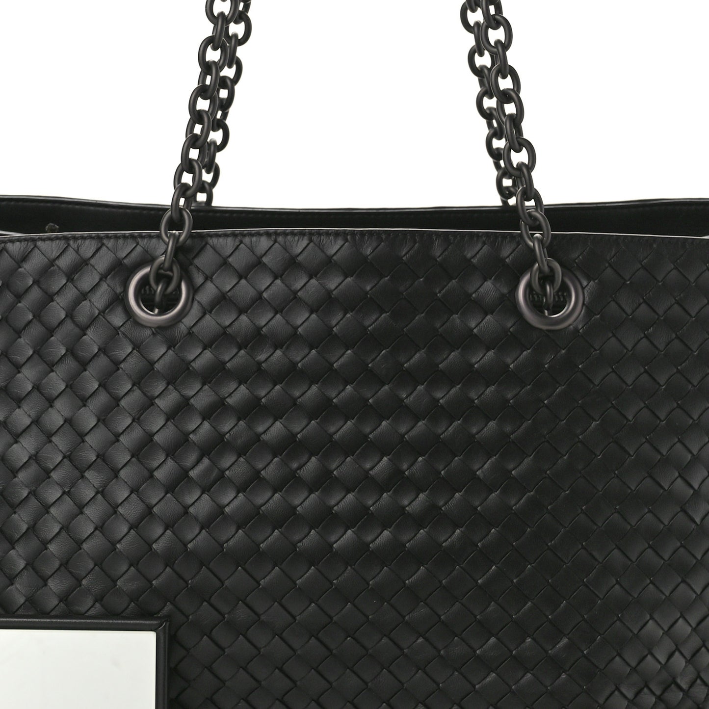 Nappa Intrecciato Classic Chain Strap Tote Black