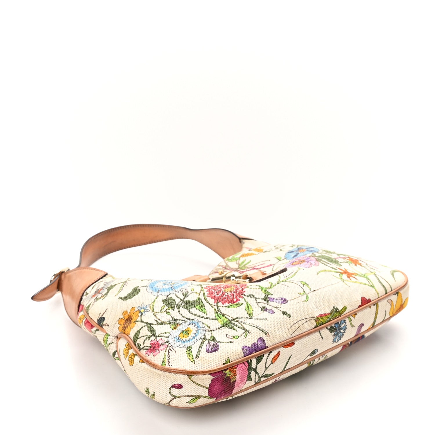 Gucci Canvas Floral Flora Small Jackie O Hobo White White 4 of 11