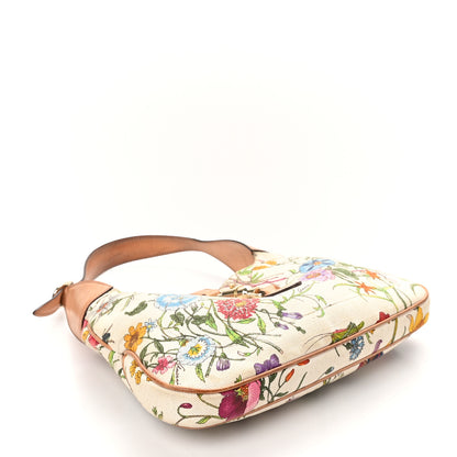 Gucci Canvas Floral Flora Small Jackie O Hobo White White 4 of 11