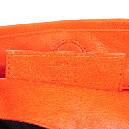 Balenciaga Agneau Classic Hardware S Sunday Tote Tangerine 2 of 10