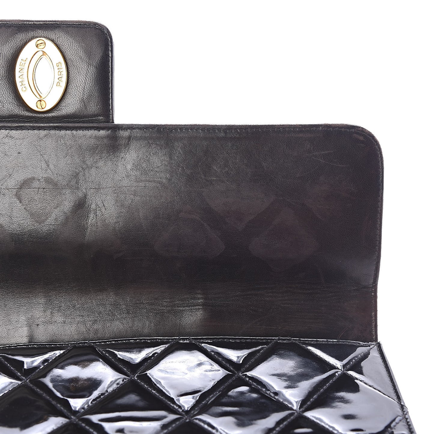 Patent Quilted Briefcase Laptop Bag Black