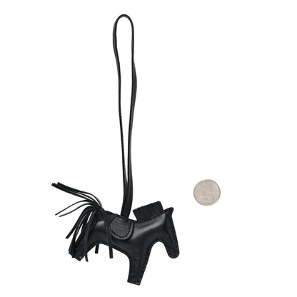 Hermes Milo Lambskin Grigri Rodeo Horse Bag Charm PM So Black 2 of 4