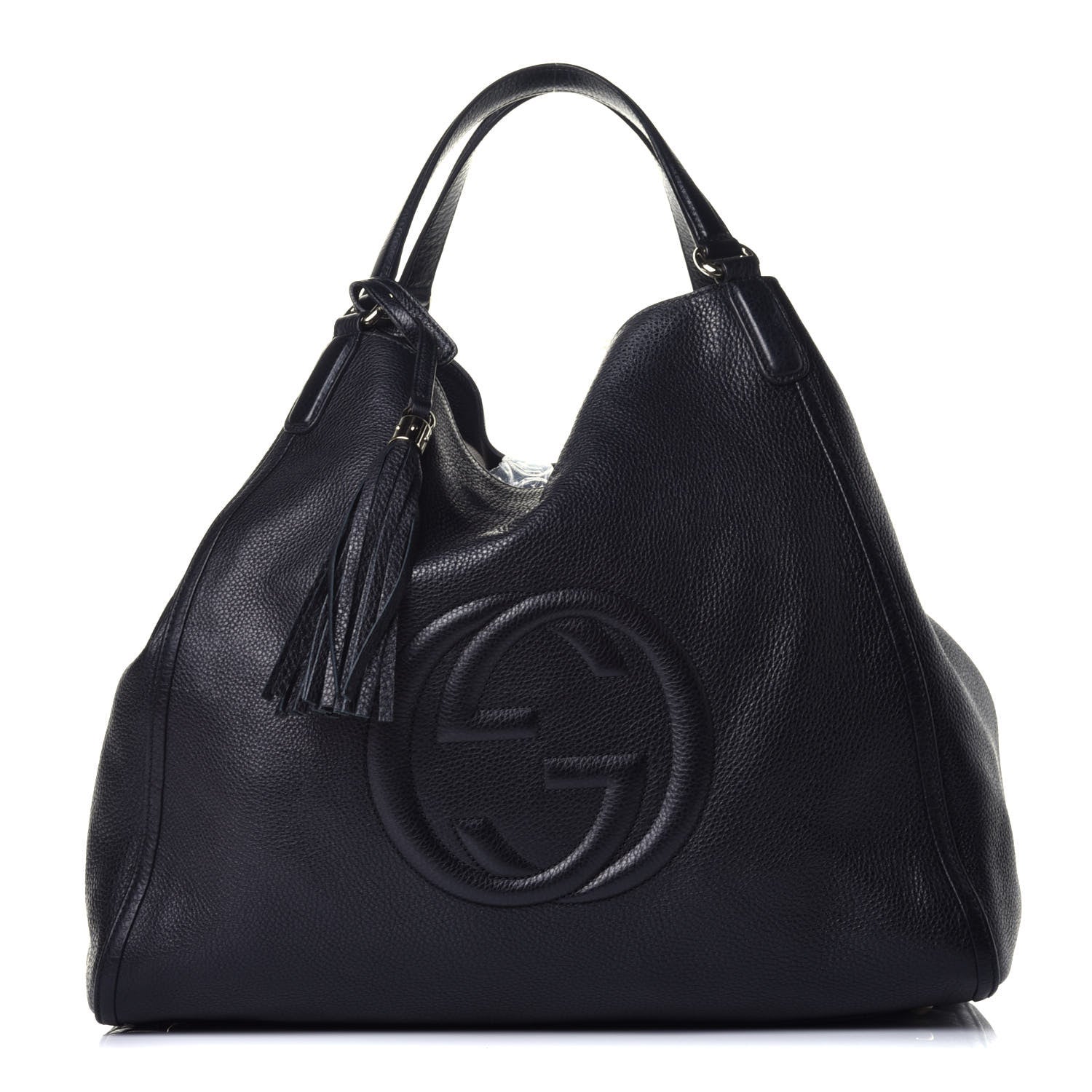 Gucci Pebbled Calfskin Large Soho Shoulder Bag Black 1 of 9