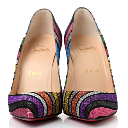 Christian Louboutin Suede Stripy Glitter Pigalle Follies 100 Pumps 36 Multicolor 2 of 7