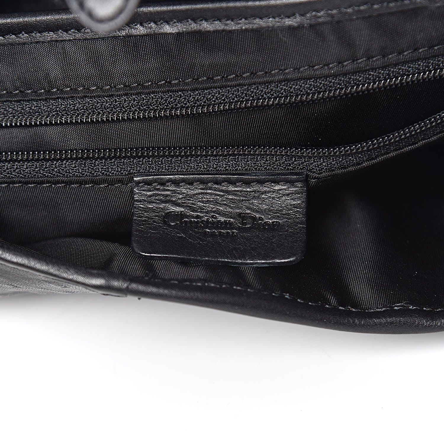Christian Dior Ostrich Saddle Bag Black 6 of 10