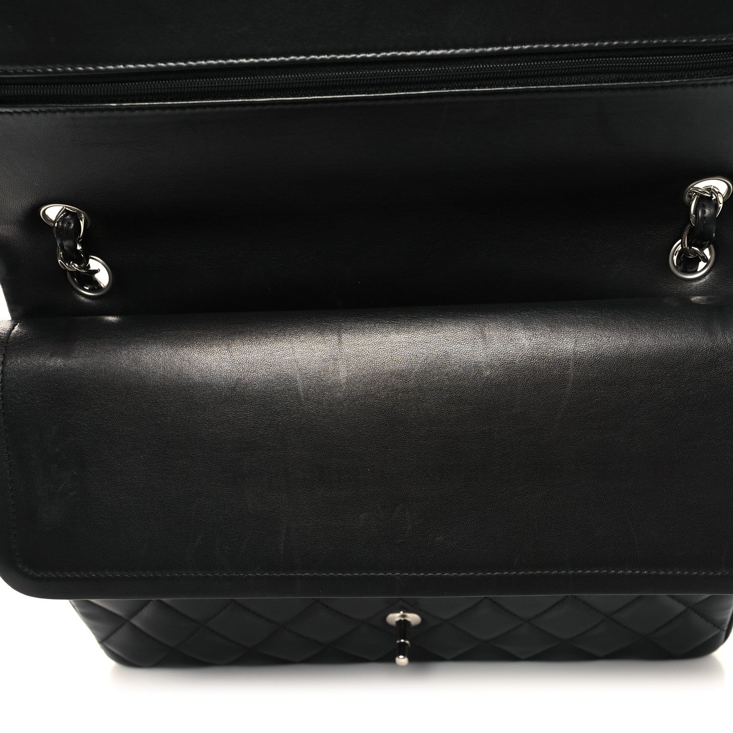 Chanel Lambskin Quilted Maxi Double Flap Black 12 of 12