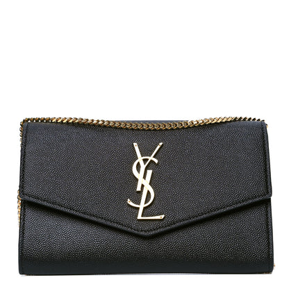Saint Laurent Grain De Poudre Uptown Chain Wallet Black 1 of 5