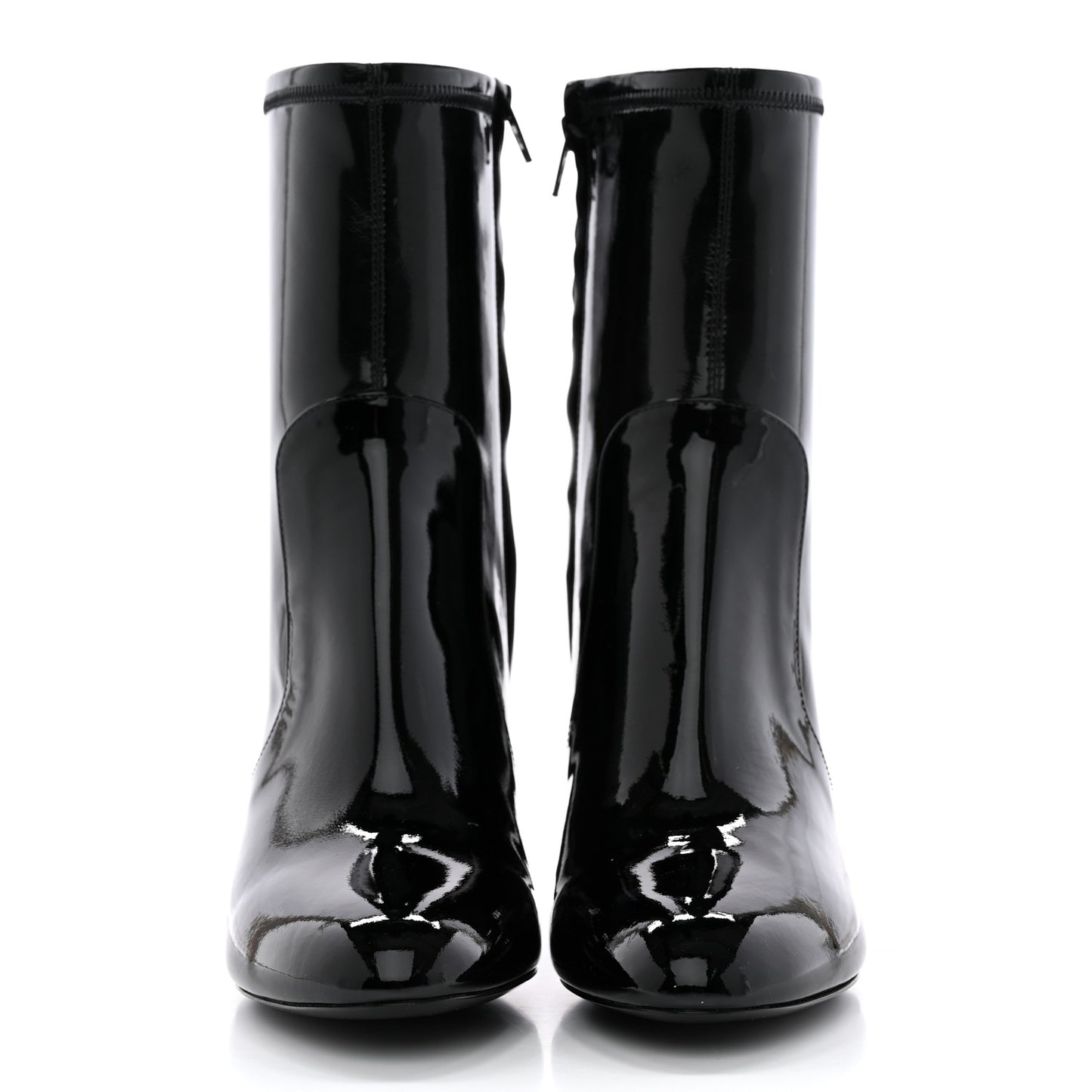 Patent Silhouette Ankle Boots 37.5 Black