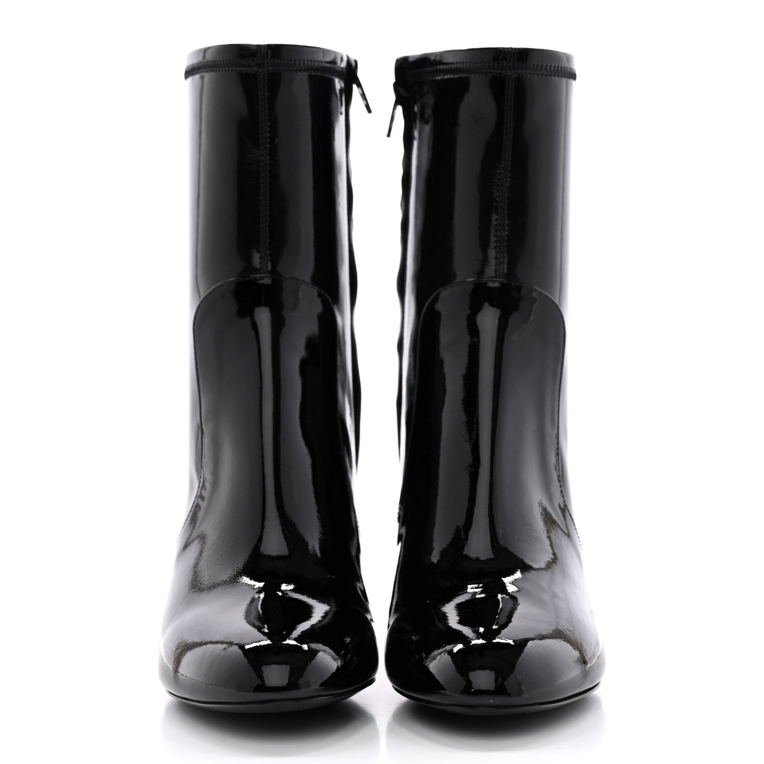 Louis Vuitton Patent Silhouette Ankle Boots 37.5 Black 2 of 9