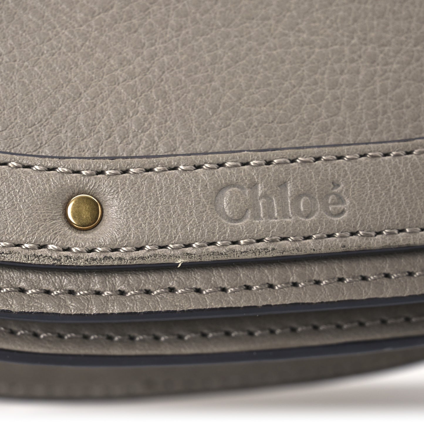 Calfskin Suede Small Nile Bracelet Bag Motty Grey