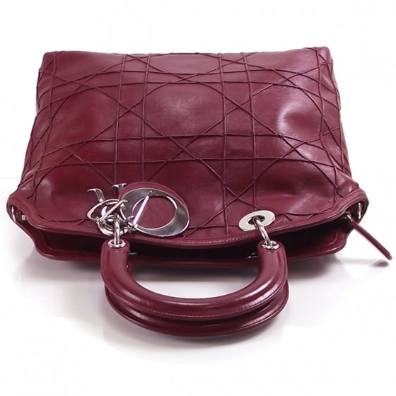 Christian Dior Lambskin Cannage Medium Granville Tote Red 6 of 11