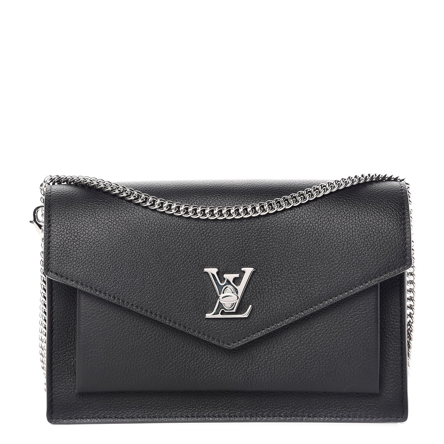 Louis Vuitton Soft Calfskin My Lockme Chain Pochette Black 1 of 9