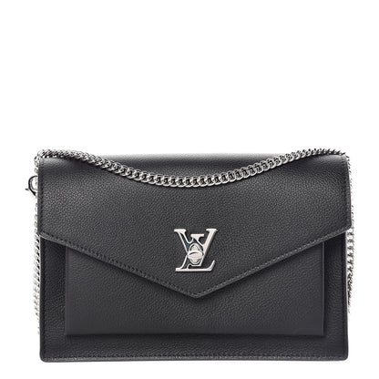 Louis Vuitton Soft Calfskin My Lockme Chain Pochette Black 1 of 9