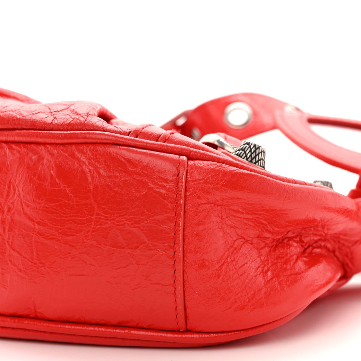 Balenciaga Agneau Arena Le Cagole Shoulder Bag XS Tomato Red 10 of 10