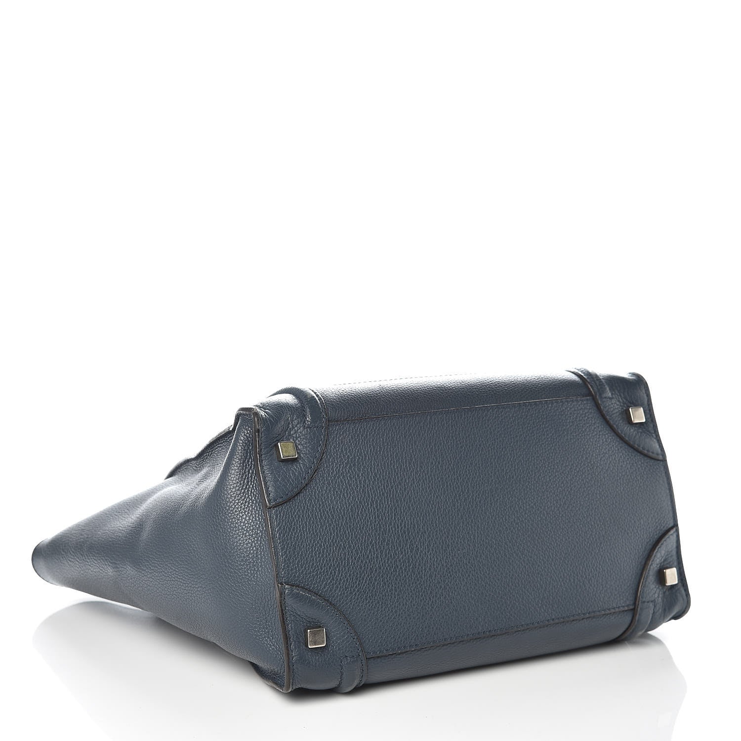 Celine Drummed Calfskin Mini Luggage Blue 4 of 10
