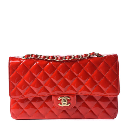 Chanel Patent Quilted Medium Mobile Art Double Flap Red 1 of 11