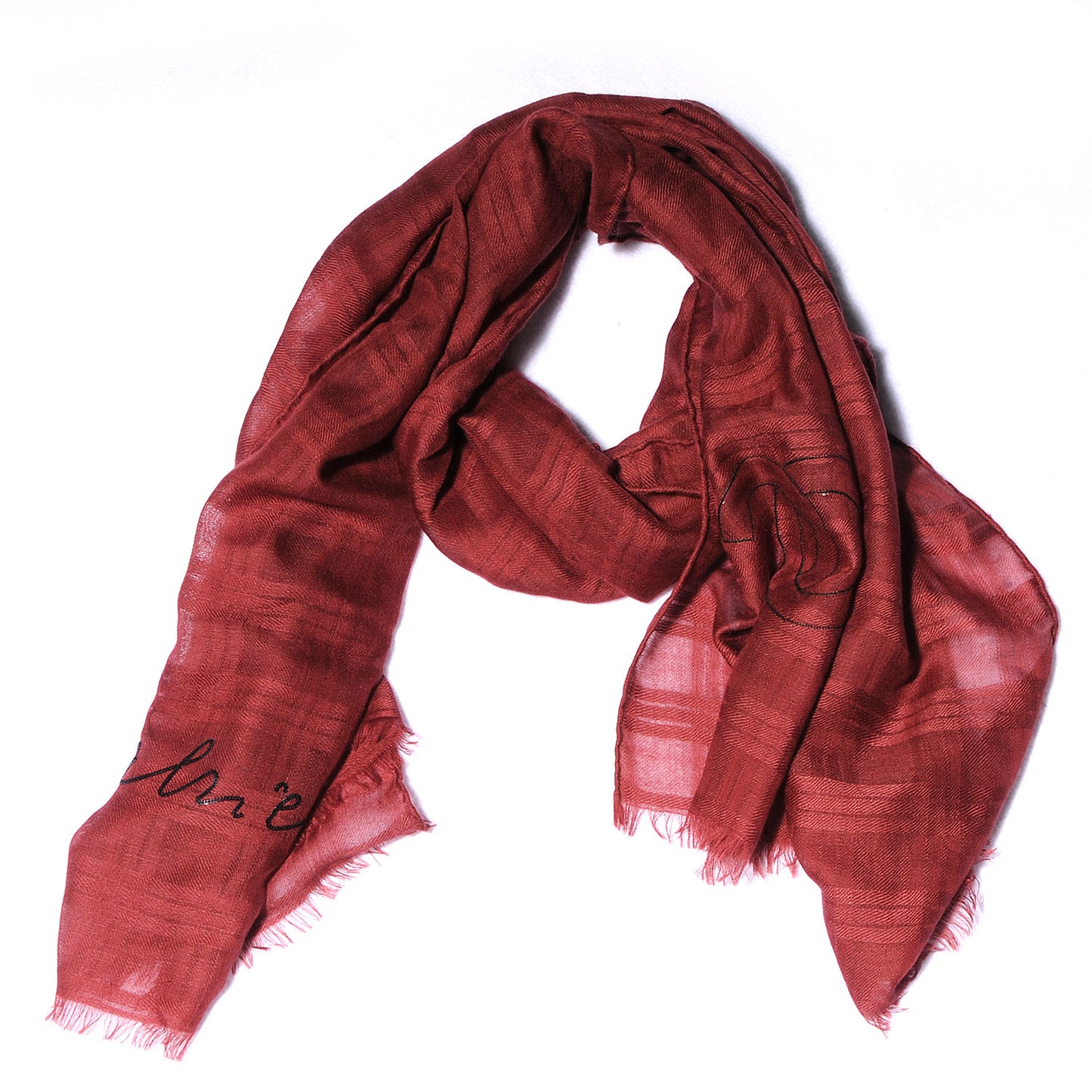 Cashmere Silk Sequin CC Stole Red