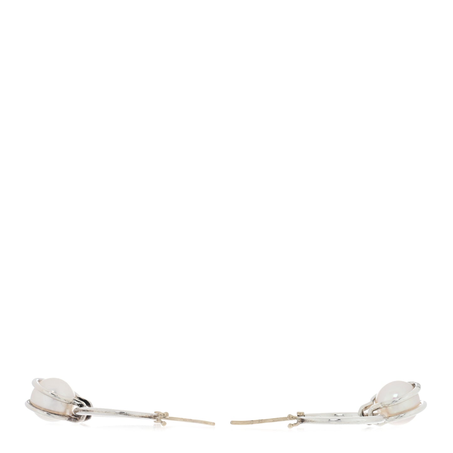 Sterling Silver Cultured Pearl HardWear Hoop Earrings