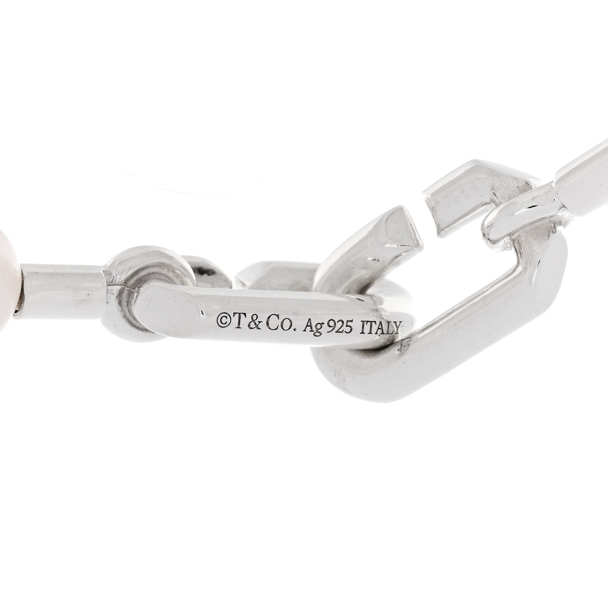 Tiffany Sterling Silver Freshwater Cultured Pearl 7-8mm HardWear Bracelet 3 of 4