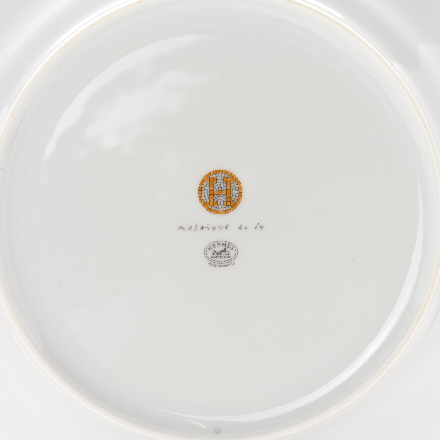 Hermes Porcelain Mosaique Au 24 Gold Dinner Plate Set of 2 3 of 5