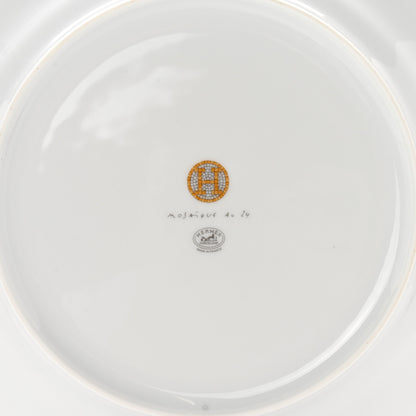 Hermes Porcelain Mosaique Au 24 Gold Dinner Plate Set of 2 3 of 5