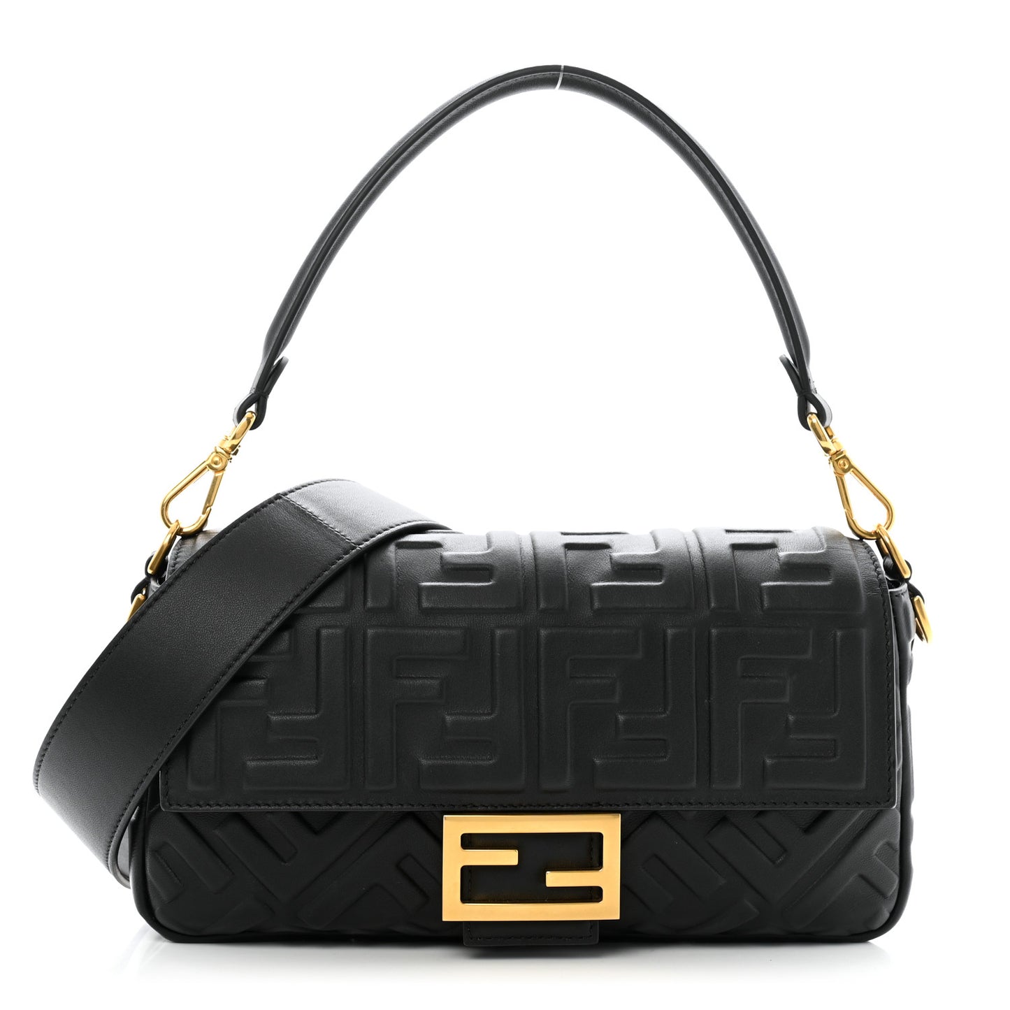 Nappa FF 1974 Embossed Baguette Black