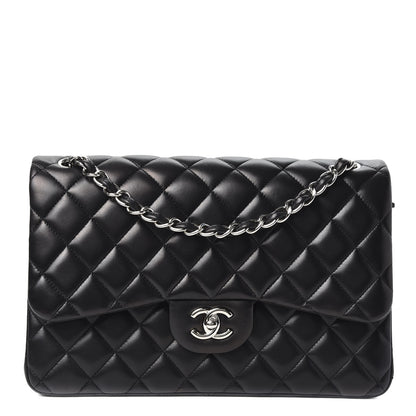 Chanel Lambskin Quilted Jumbo Double Flap Black 1 of 10