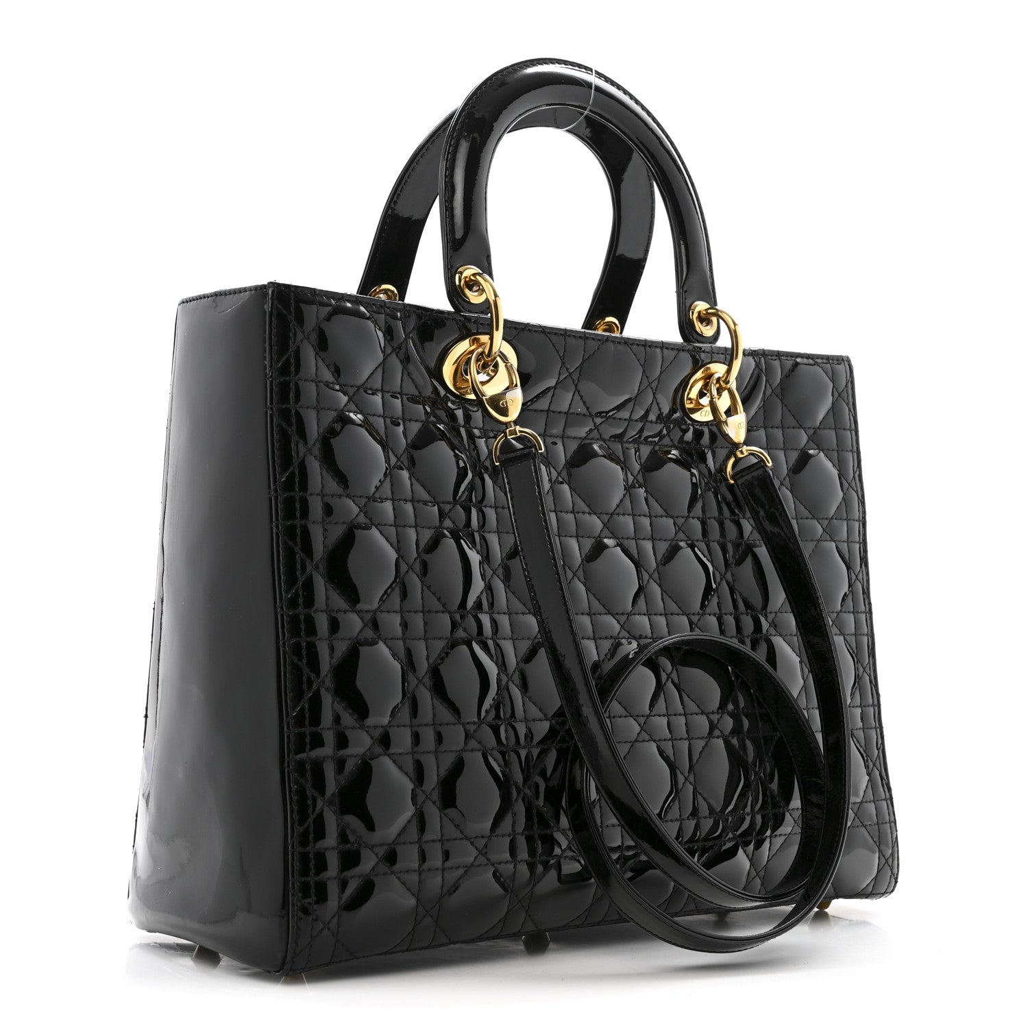 Christian Dior Patent Cannage Large Lady Dior Black 3 of 16