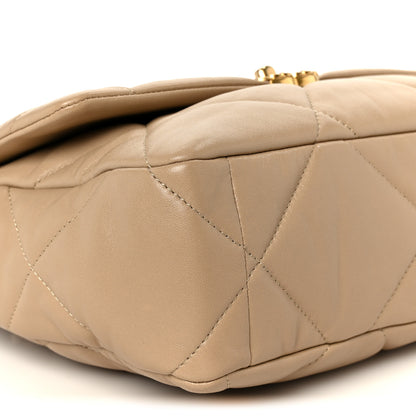 Chanel Lambskin Quilted Large Chanel 19 Flap Beige 9 of 11