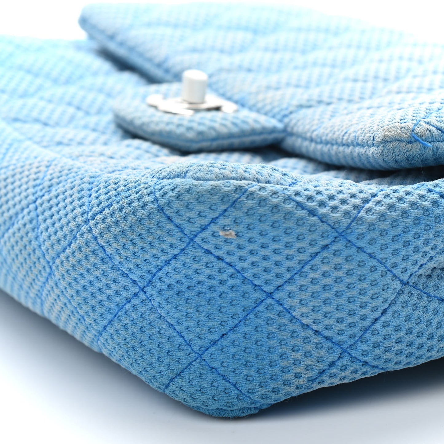 Neoprene Quilted Medium Single Flap Blue