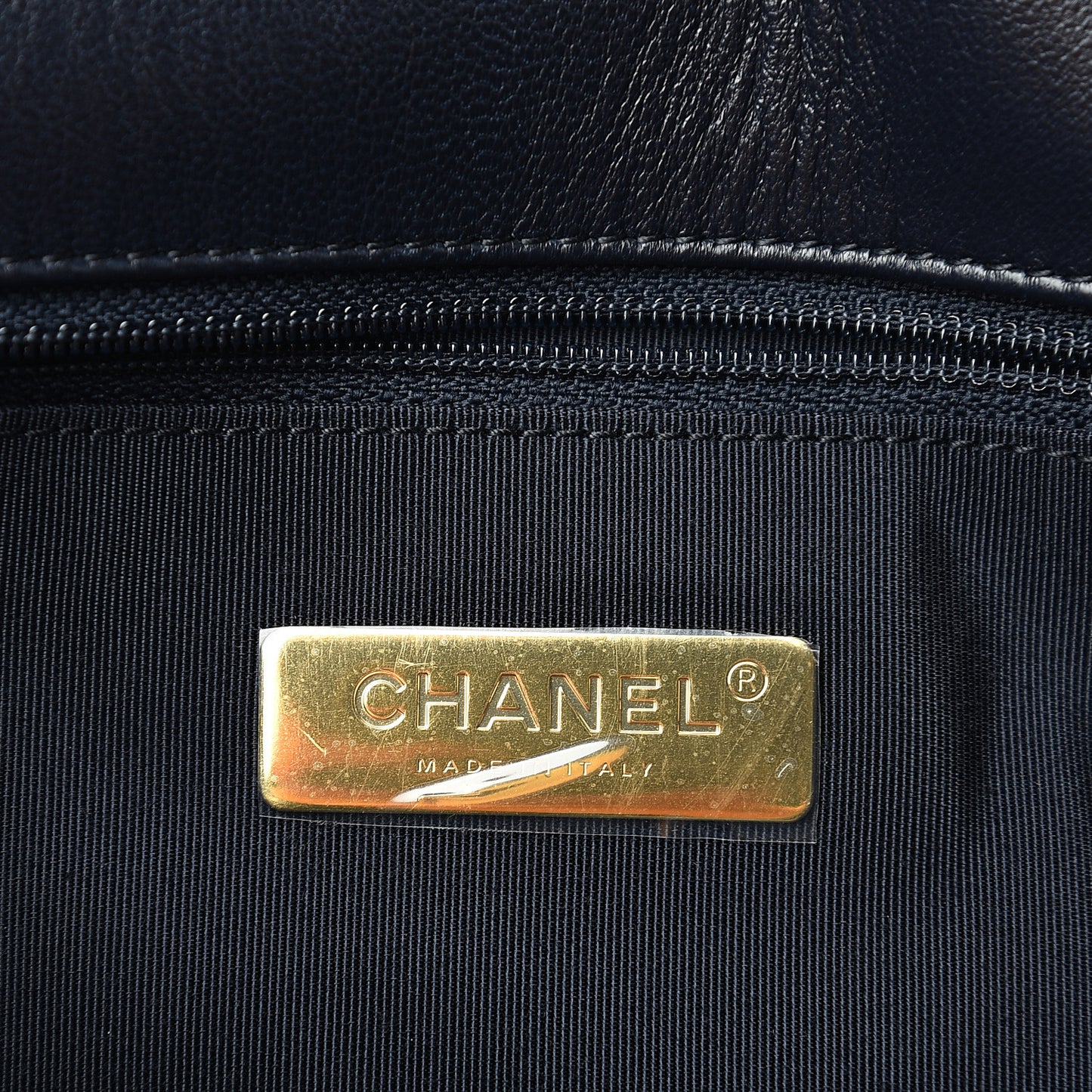 Shiny Goatskin Quilted Maxi 19 Flap Navy Blue