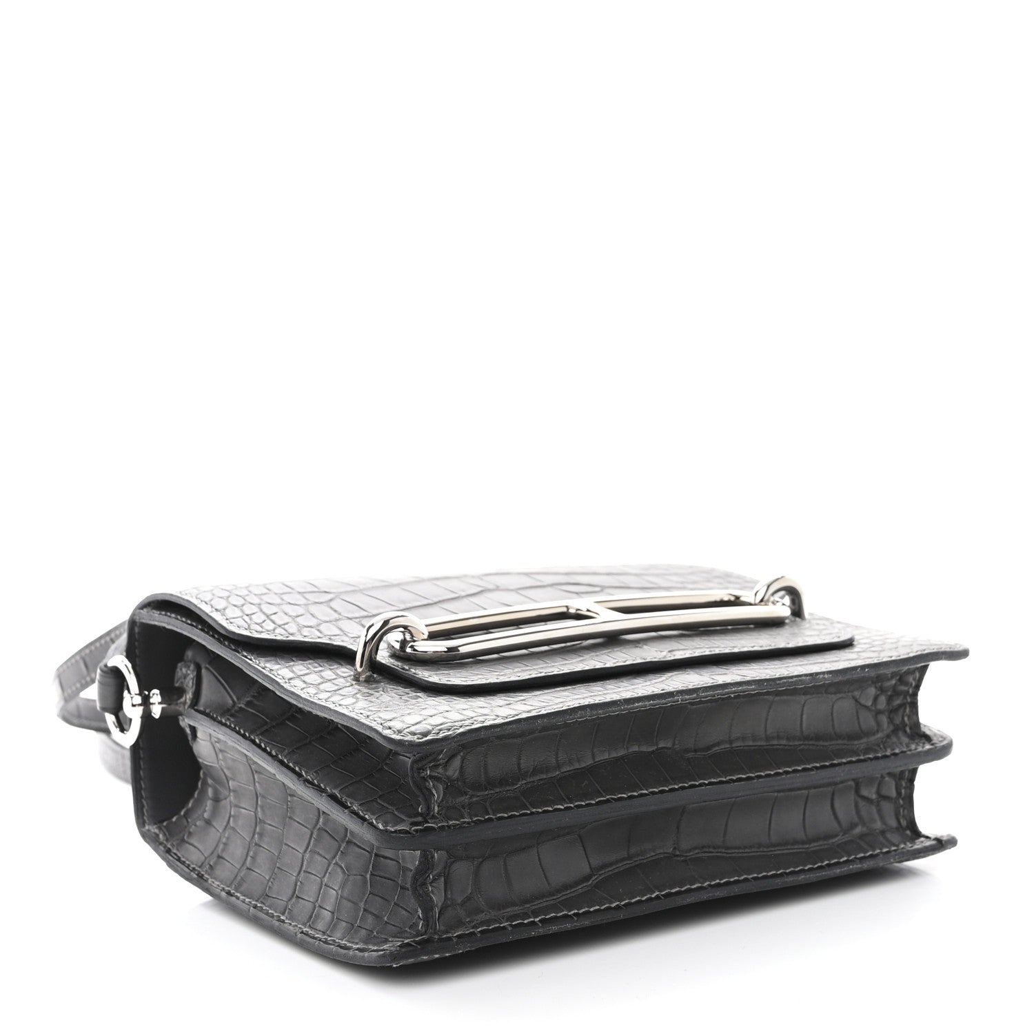 Hermes Matte Alligator Mini Sac Roulis Graphite 4 of 10