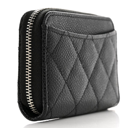 Chanel Caviar Quilted Zip Coin Purse Black 3 of 8