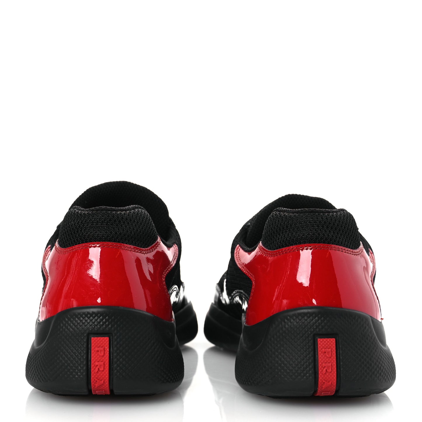 Patent Mens America's Cup Patchwork Sneakers 8 Black Red