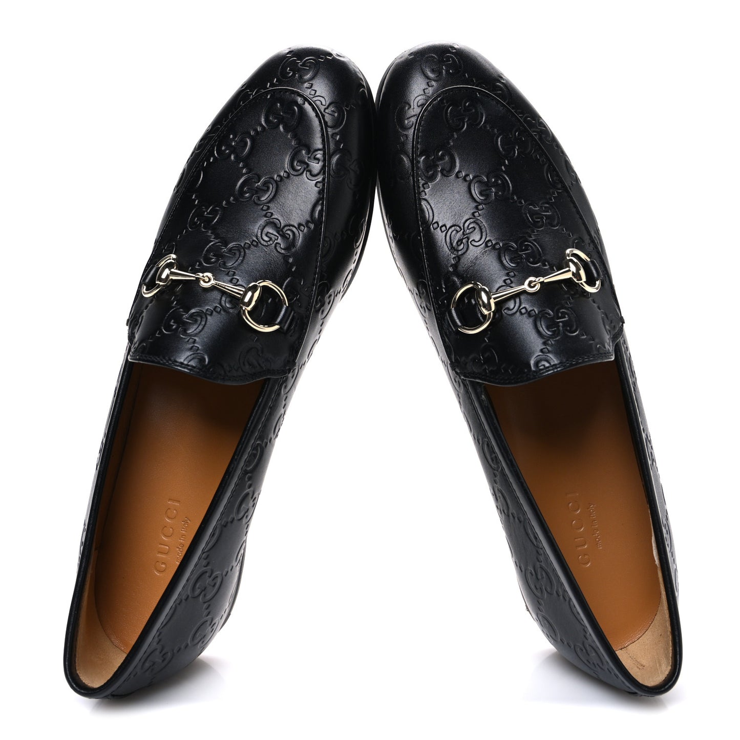 Betis Glamour Calfskin Guccissima Womens Jordaan Loafers 38 Black