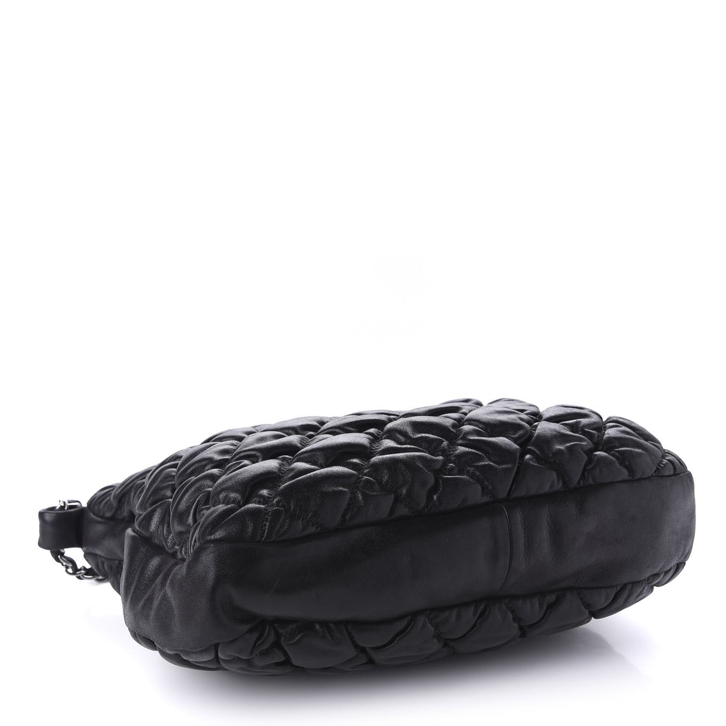 Iridescent Calfskin Bubble Quilt Hobo Black