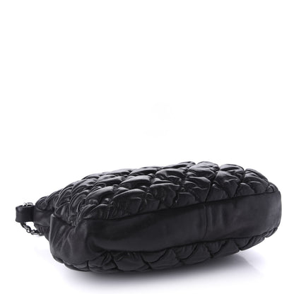 Chanel Iridescent Calfskin Bubble Quilt Hobo Black 4 of 10