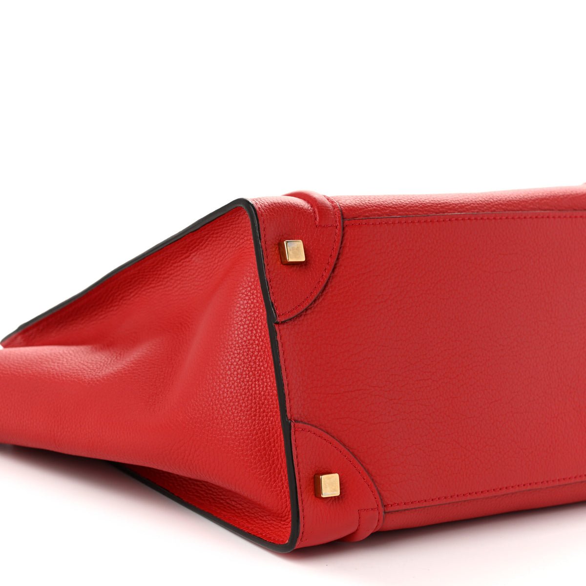 Celine Drummed Calfskin Mini Luggage Coquelicot 9 of 10